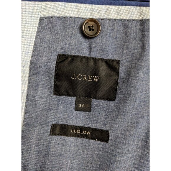 J.Crew Blazer Blue Ludlow Wool Silk Linen Blend Sportcoat Mens Size 36S - Picture 6 of 12